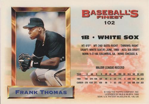 Frank Thomas  baseball card collectible - Main Image 2