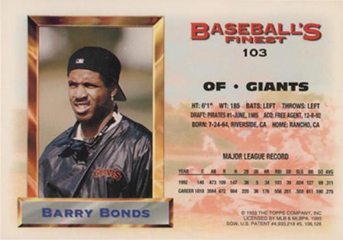 Barry Bonds  baseball card collectible - Main Image 2