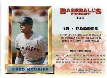 Fred McGriff  baseball card collectible - Main Image 2