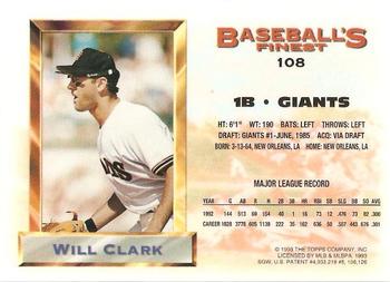 Will Clark  baseball card collectible - Main Image 2