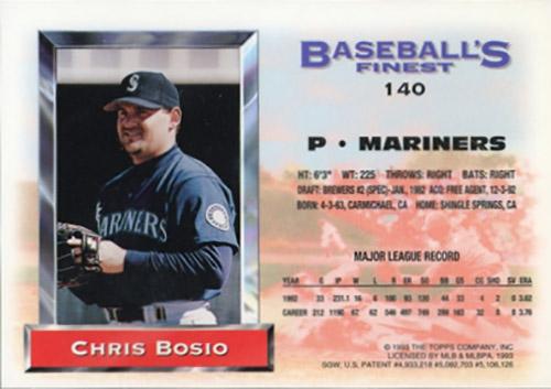 Chris Bosio  baseball card collectible - Main Image 2