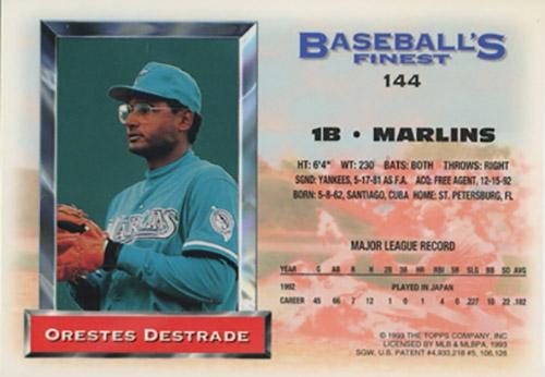 Orestes Destrade  baseball card collectible - Main Image 2