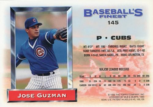 Jose Guzman  baseball card collectible - Main Image 2