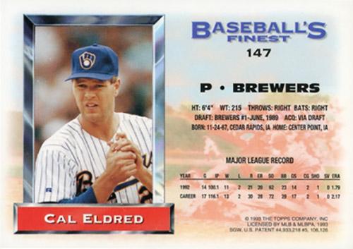 Cal Eldred  baseball card collectible - Main Image 2