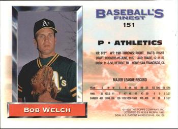 Bob Welch  baseball card collectible - Main Image 2