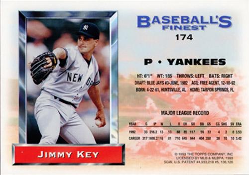 Jimmy Key  baseball card collectible - Main Image 2