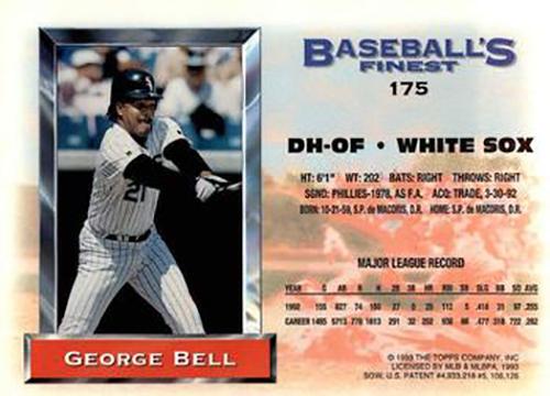 George Bell  baseball card collectible - Main Image 2