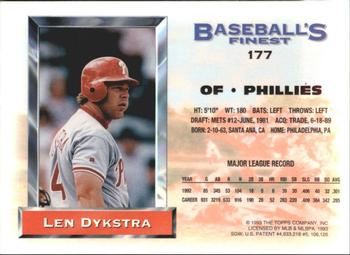 Len Dykstra  baseball card collectible - Main Image 2