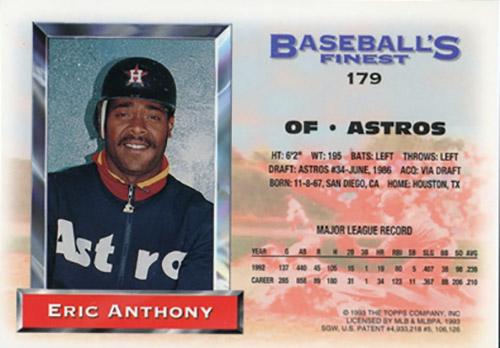 Eric Anthony  baseball card collectible - Main Image 2