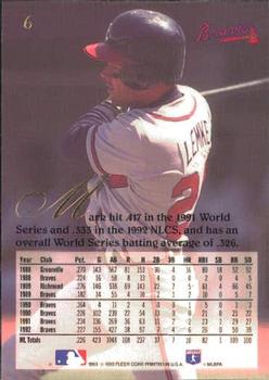 Mark Lemke  baseball card collectible - Main Image 2