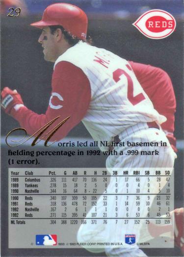 Hal Morris  baseball card collectible - Main Image 2