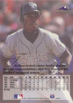 Alex Cole  baseball card collectible - Main Image 2