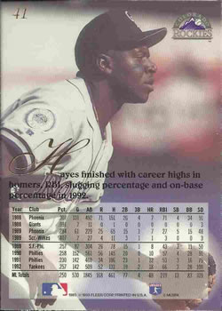 Charlie Hayes  baseball card collectible - Main Image 2