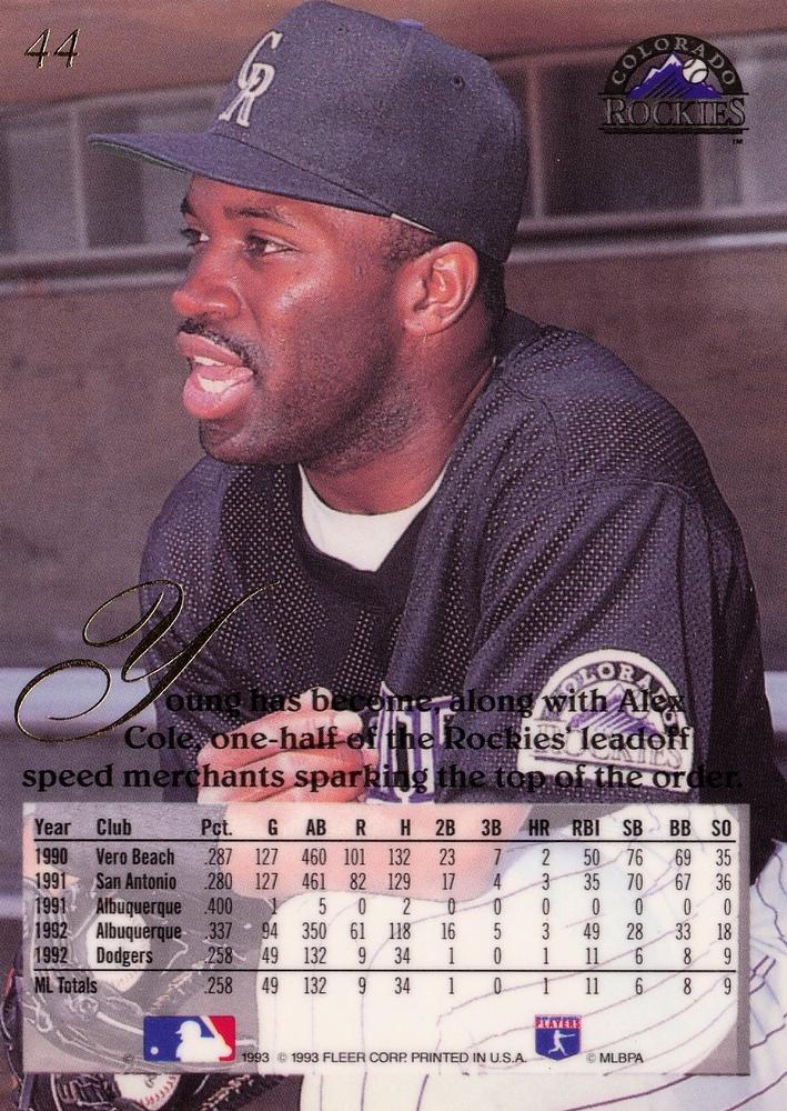 Eric Young  baseball card collectible - Main Image 2