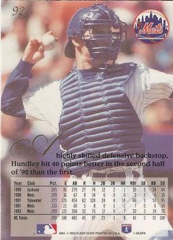 Todd Hundley  baseball card collectible - Main Image 2