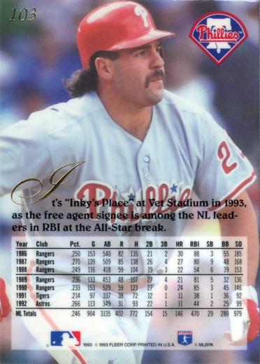 Pete Incaviglia  baseball card collectible - Main Image 2
