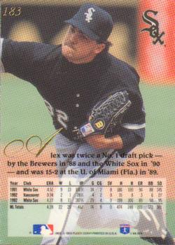 Alex Fernandez  baseball card collectible - Main Image 2