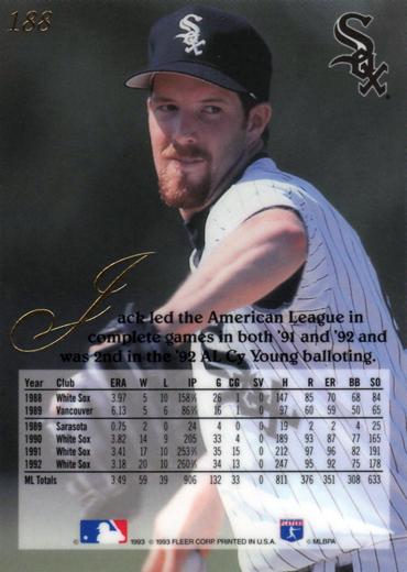 Jack McDowell  baseball card collectible - Main Image 2