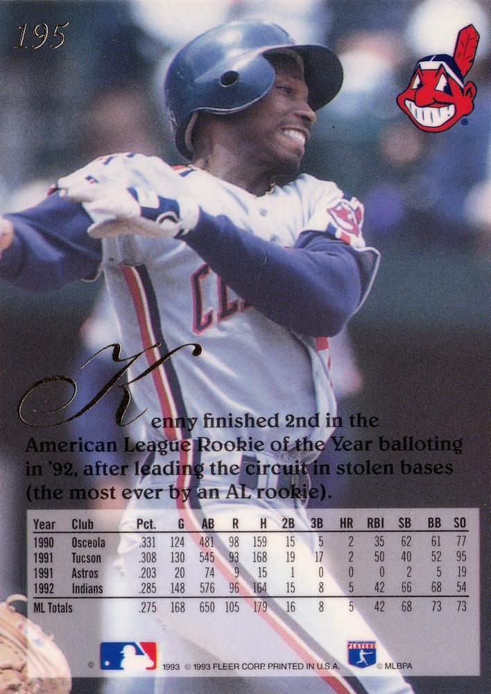 Kenny Lofton  baseball card collectible - Main Image 2