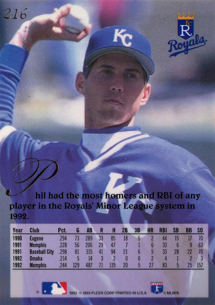Phil Hiatt  baseball card collectible - Main Image 2