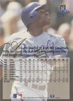 Felix Jose  baseball card collectible - Main Image 2