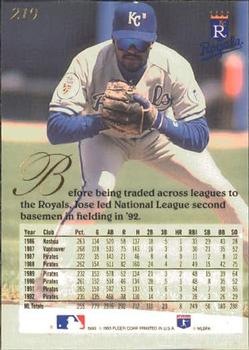 Jose Lind  baseball card collectible - Main Image 2