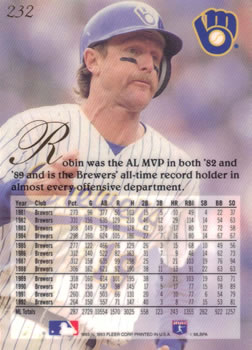 Robin Yount  baseball card collectible - Main Image 2