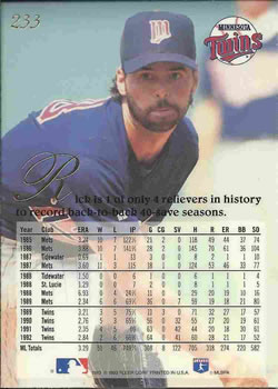 Rick Aguilera  baseball card collectible - Main Image 2