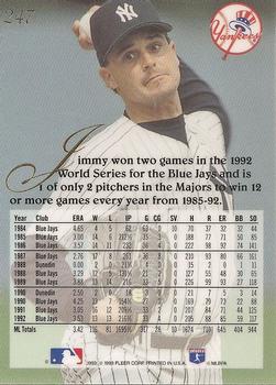Jimmy Key  baseball card collectible - Main Image 2