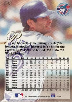 Paul Molitor  baseball card collectible - Main Image 2