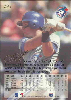 Ed Sprague  baseball card collectible - Main Image 2