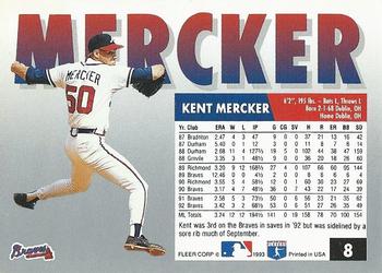 Kent Mercker  baseball card collectible - Main Image 2