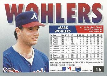 Mark Wohlers  baseball card collectible - Main Image 2