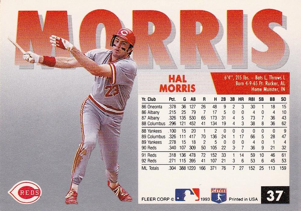 Hal Morris  baseball card collectible - Main Image 2
