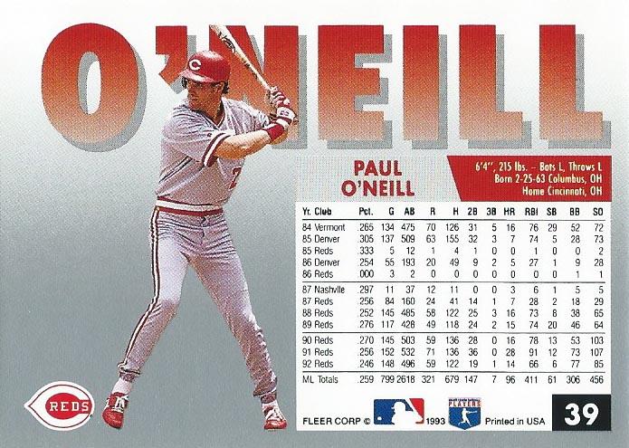 Paul O’Neill  baseball card collectible - Main Image 2