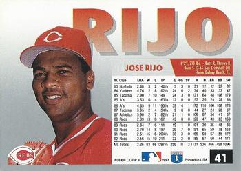 Jose Rijo  baseball card collectible - Main Image 2