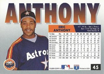 Eric Anthony  baseball card collectible - Main Image 2