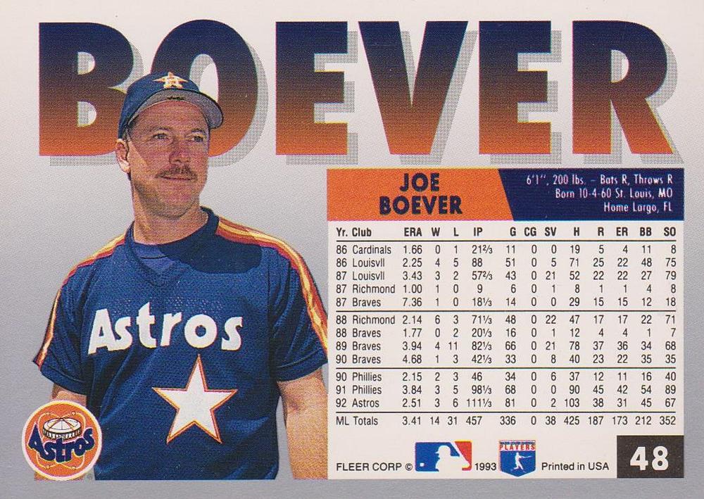 Joe Boever  baseball card collectible - Main Image 2
