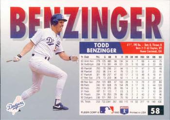 Todd Benzinger  baseball card collectible - Main Image 2