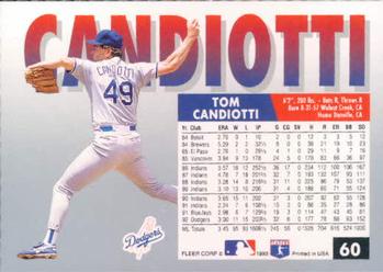 Tom Candiotti  baseball card collectible - Main Image 2