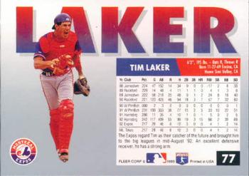 Tim Laker  baseball card collectible - Main Image 2