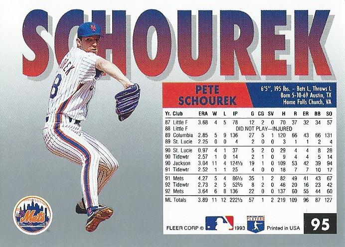 Pete Schourek  baseball card collectible - Main Image 2