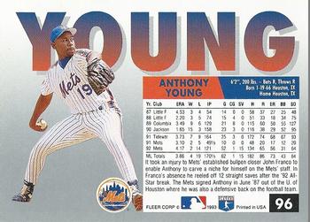 Anthony Young  baseball card collectible - Main Image 2
