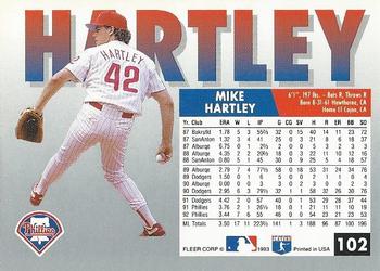 Mike Hartley  baseball card collectible - Main Image 2