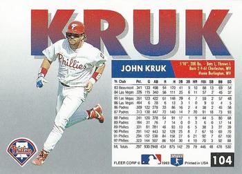 John Kruk  baseball card collectible - Main Image 2