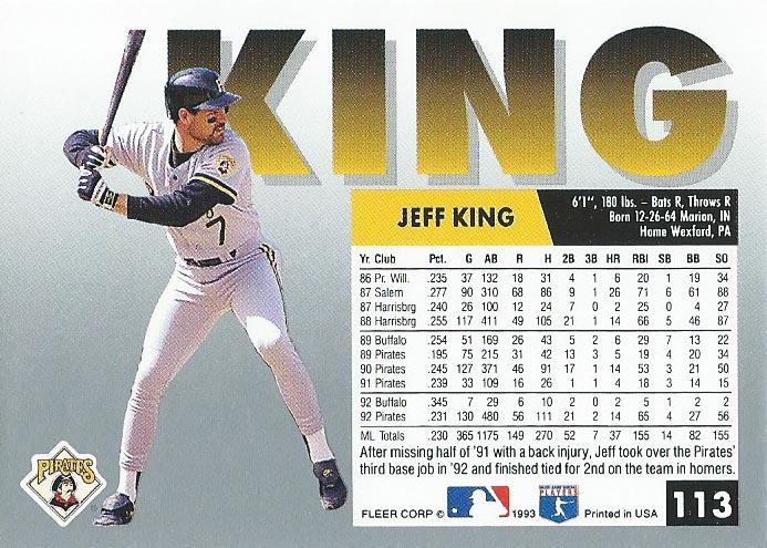 Jeff King  baseball card collectible - Main Image 2