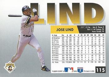 Jose Lind  baseball card collectible - Main Image 2