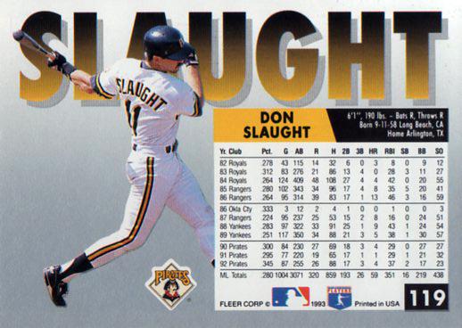Don Slaught  baseball card collectible - Main Image 2