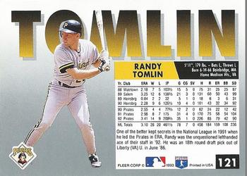 Randy Tomlin  baseball card collectible - Main Image 2