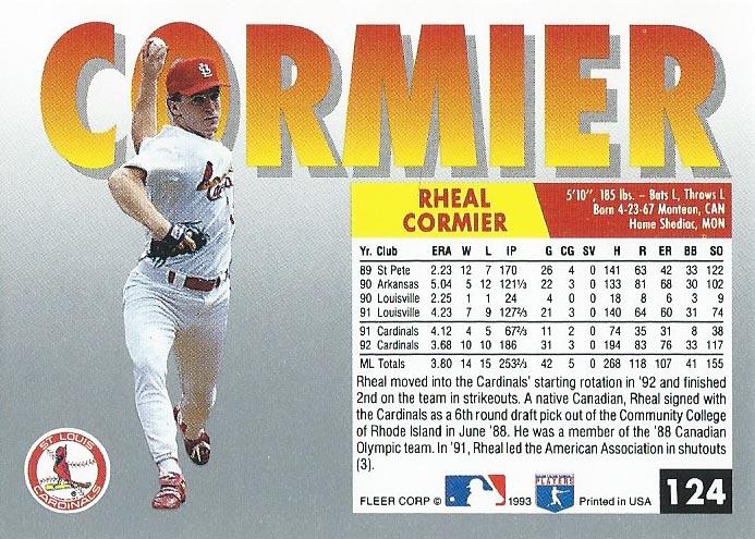 Rheal Cormier  baseball card collectible - Main Image 2